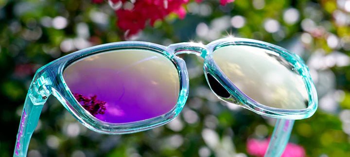 Tifosi Sunglasses Smirk - Aqua Shimmer/Smoke Tint Rose Mirror