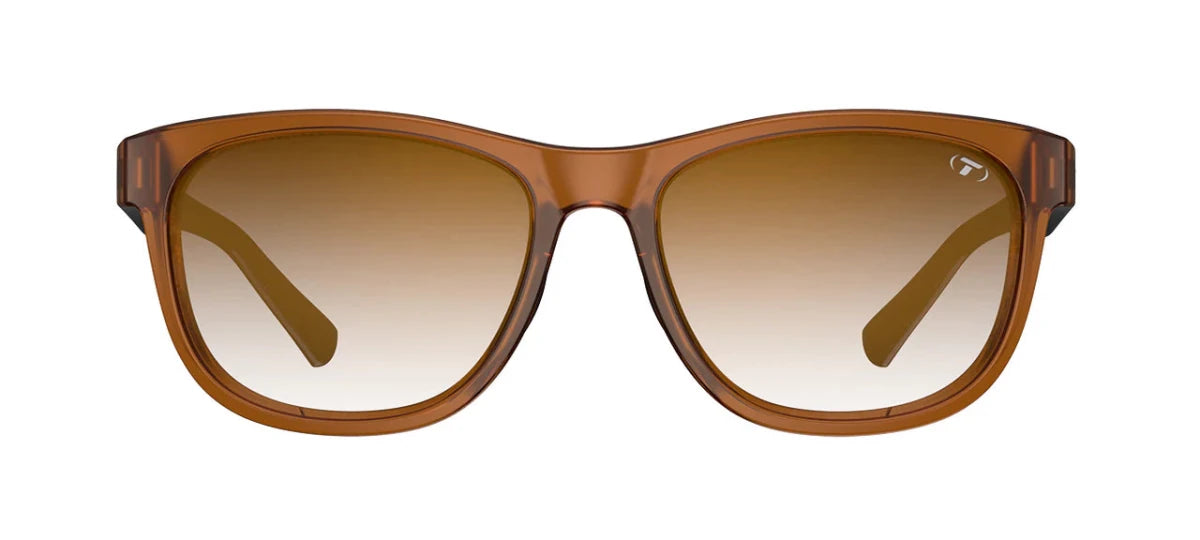 Tifosi Swank Sunglasses - Crystal Brown/Onyx Frame - Brown Gradient Tint