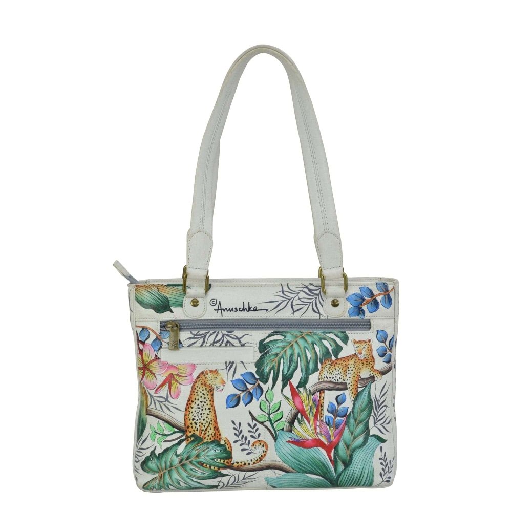 Anuschka Small Shopper Shoulder Bag 677 - Jungle Queen Ivory