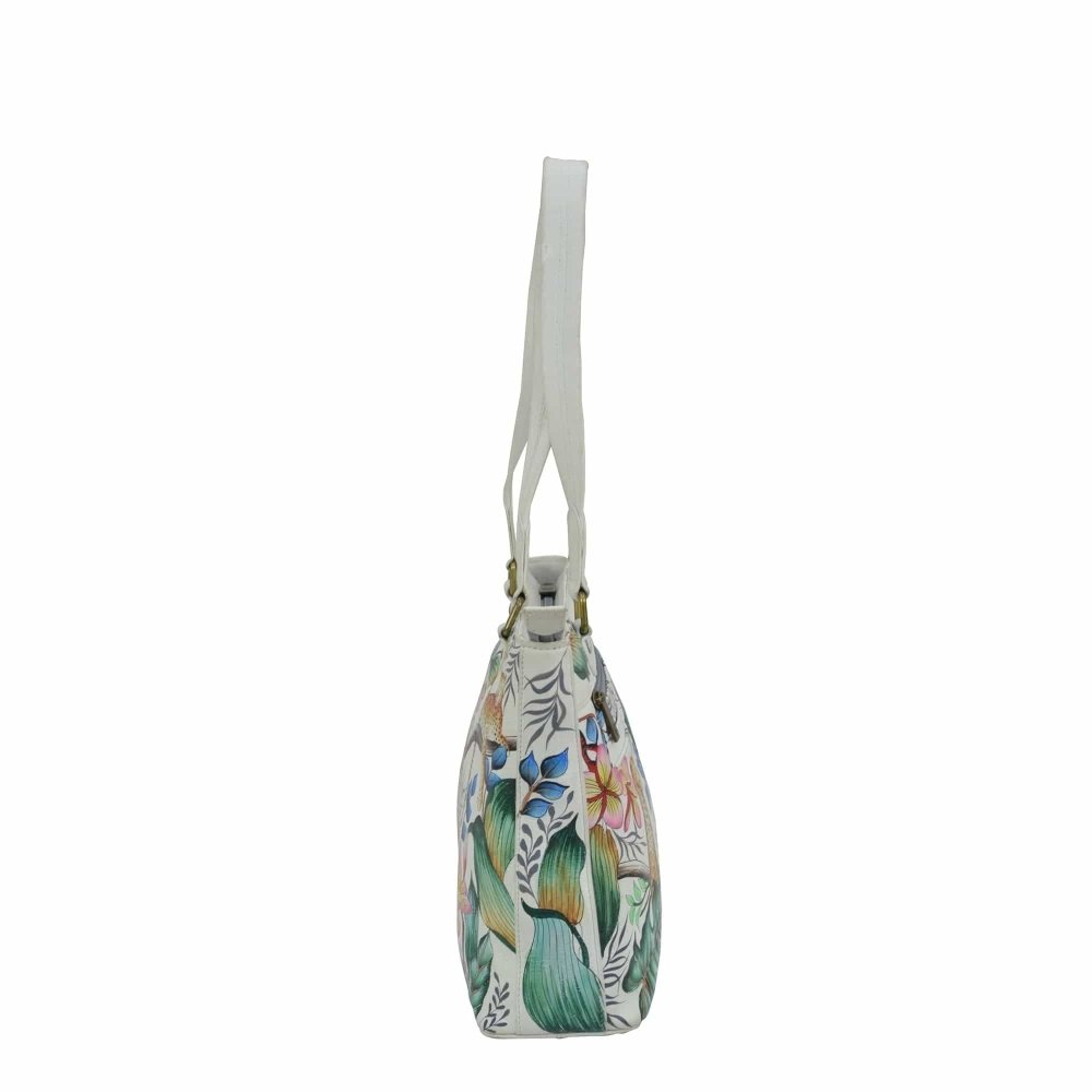 Anuschka Small Shopper Shoulder Bag 677 - Jungle Queen Ivory
