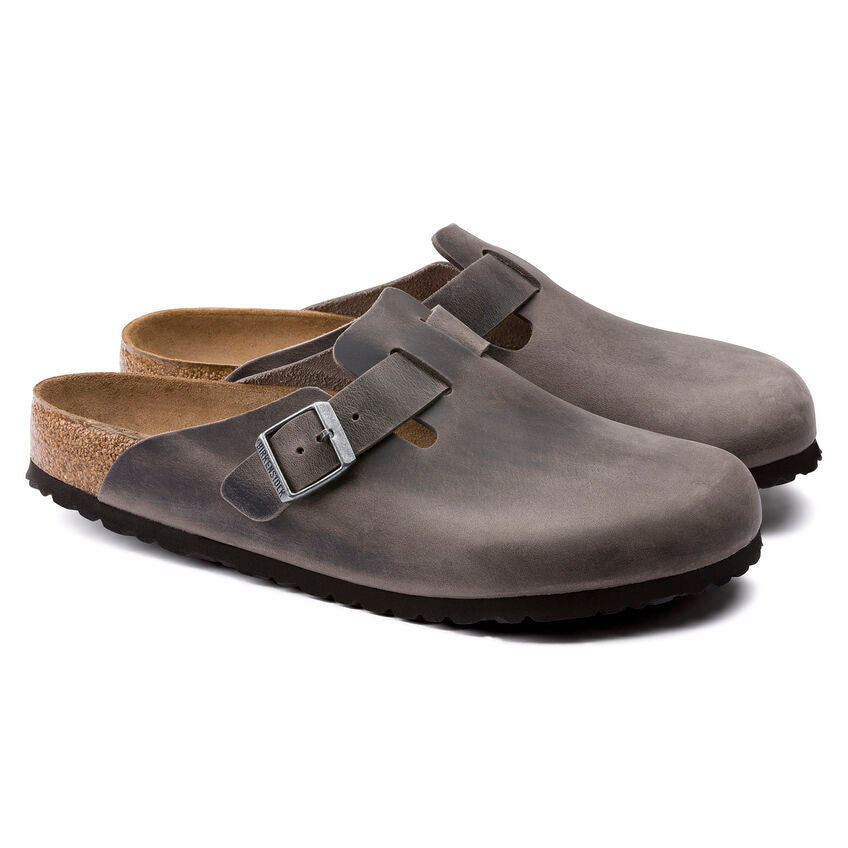 Seliga ShoesBirkenstock Boston Soft Footbed - Iron Oiled Leather