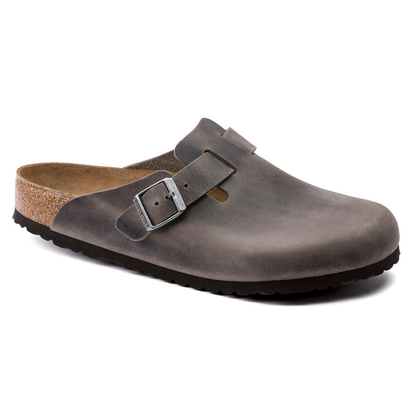 Seliga ShoesBirkenstock Boston Soft Footbed - Iron Oiled Leather