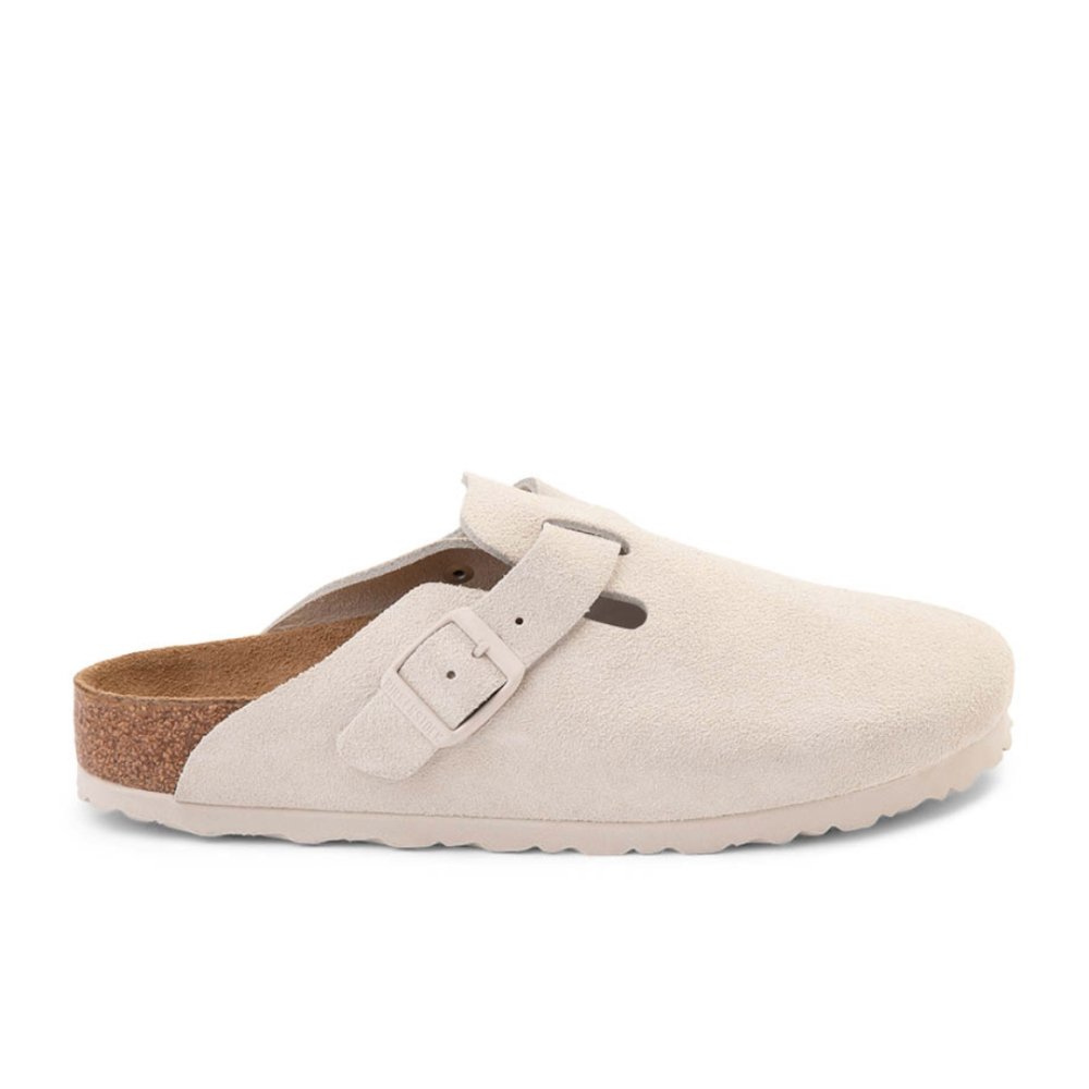 Seliga ShoesBirkenstock Boston Soft Footbed - Antique White Suede