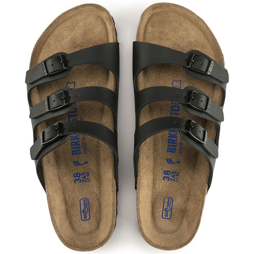 Birkenstock Women's Florida Soft Footbed - Black Birko - Flor