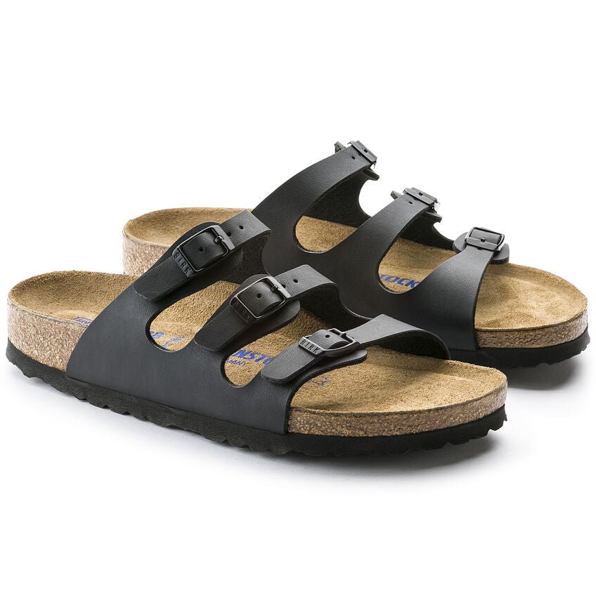 Birkenstock Women's Florida Soft Footbed - Black Birko - Flor