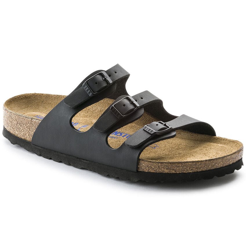 Birkenstock Women's Florida Soft Footbed - Black Birko - Flor