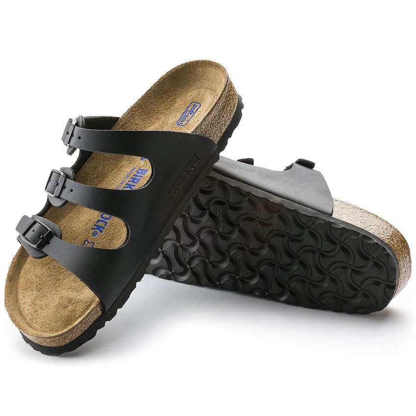Birkenstock Women's Florida Soft Footbed - Black Birko - Flor
