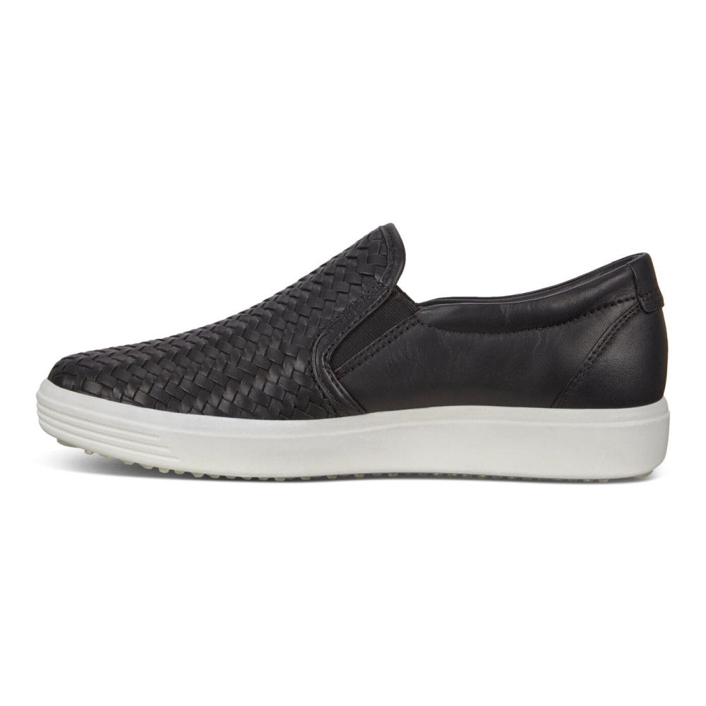 Ecco Women's Soft 7 Woven Slip - On - Black