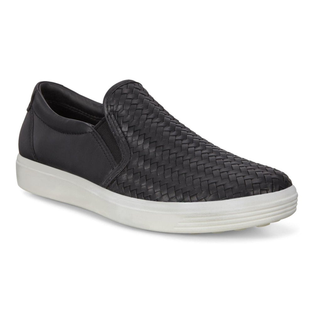 Ecco Women's Soft 7 Woven Slip - On - Black
