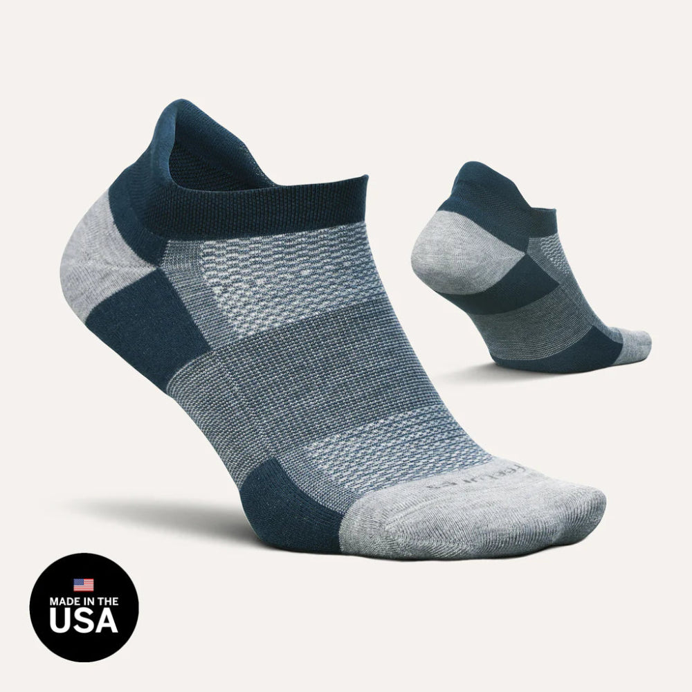 Feetures High Performance Max Cushion No Show Tab Socks - French Navy
