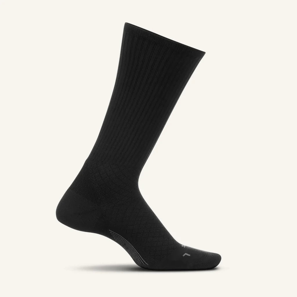 Feetures Plantar Fasciitis Relief Sock Light Cushion Crew Socks - Black