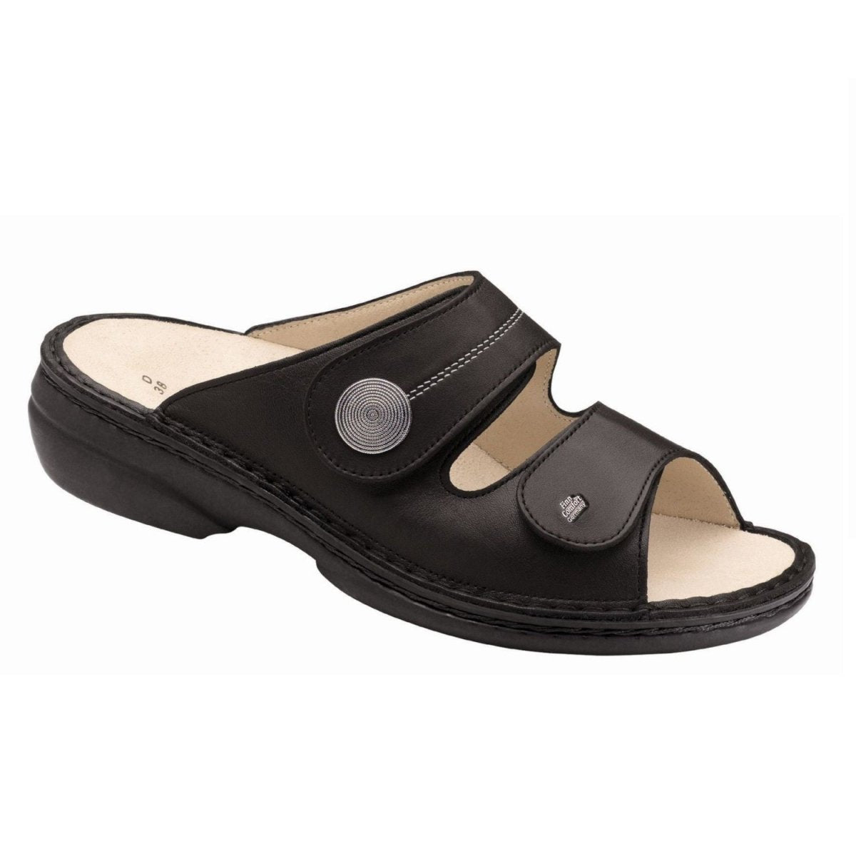 Finn Comfort Women's Sansibar - S - Black Leather
