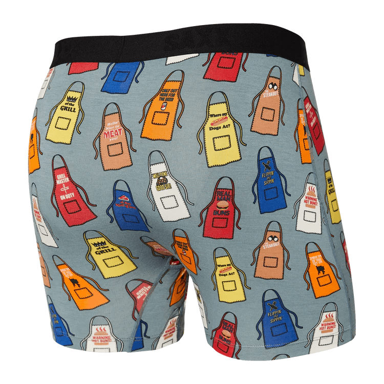 SAXX Men's Ultra Boxer Brief Underwear - Grillicious Washed Green