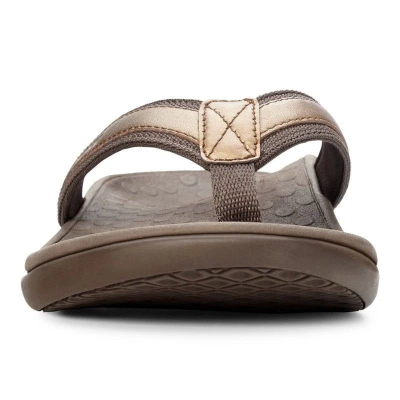 Vionic Women's Tide II Toe Post Sandal - Bronze Metallic