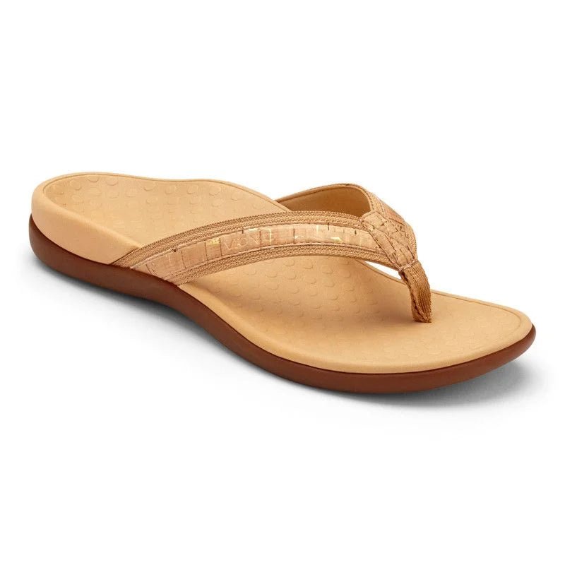 Vionic Women's Tide II Toe Post Sandal - Gold Cork
