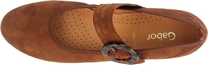 Gabor Women's 54.168.14 Mary Jane Buckle Flat - Whiskey Brown
