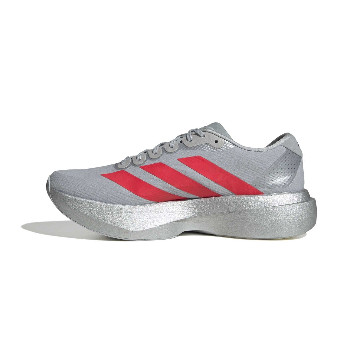 adidas Men's Adizero EVO SL Woven Running Shoes - Silver/Red/Iron Metallic