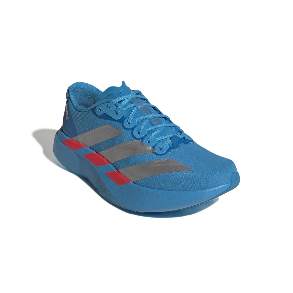 adidas Men's Adizero EVO SL Woven Running Shoes - Solar Blue/Silver Metallic/Lucid Red