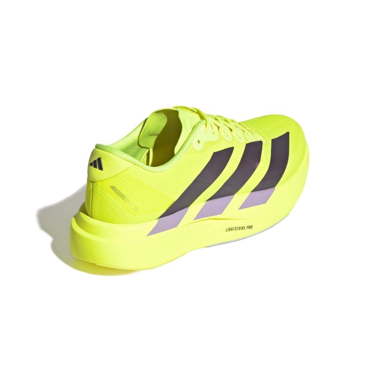 adidas Men's Adizero EVO SL Woven Running Shoes - Solar Yellow/Aurora Plum/Powder Plum