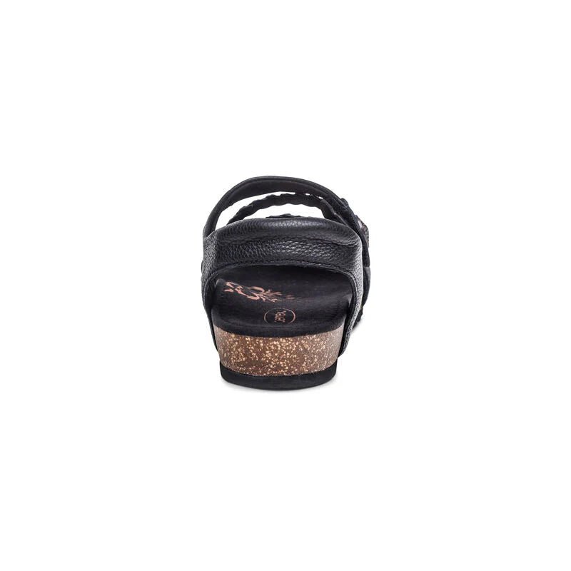 Aetrex Women's Jillian Braided Quarter Strap Sandal - Black