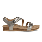 Aetrex Women's Jillian Braided Quarter Strap Sandal - Brushed Silver