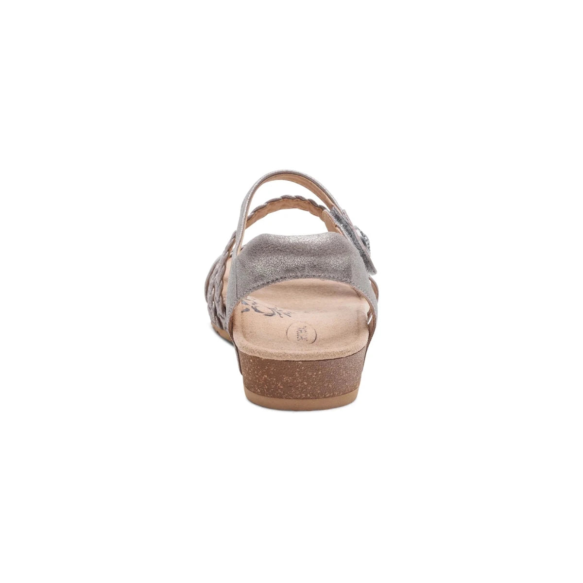 Aetrex Women's Jillian Braided Quarter Strap Sandal - Brushed Silver