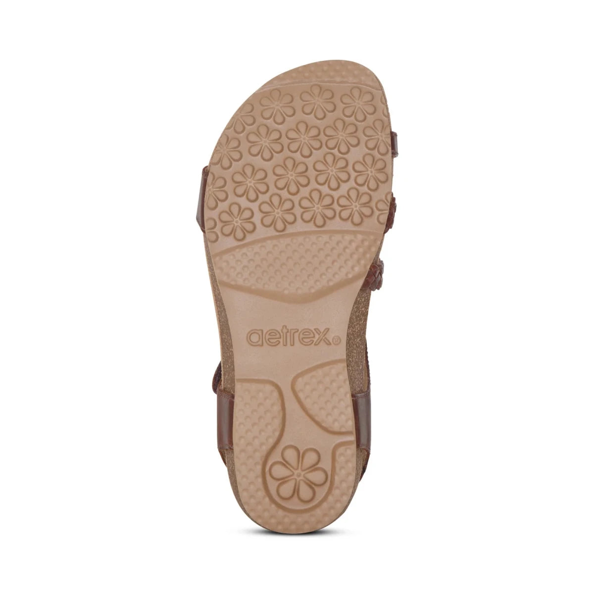 Aetrex Women's Jillian Braided Quarter Strap Sandal - Walnut