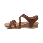 Aetrex Women's Jillian Braided Quarter Strap Sandal - Walnut