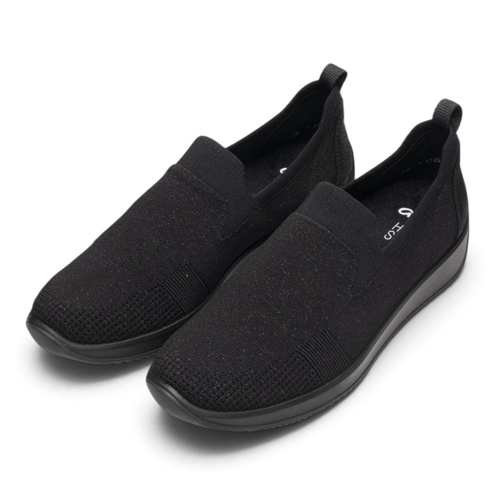Ara Women's Leena 3 Slip-On Sneaker - Black Metallic