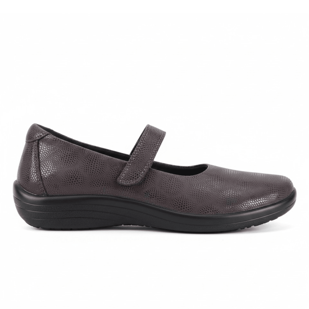 Arcopedico Women's Estrela Flat - Deep Gray Stardust