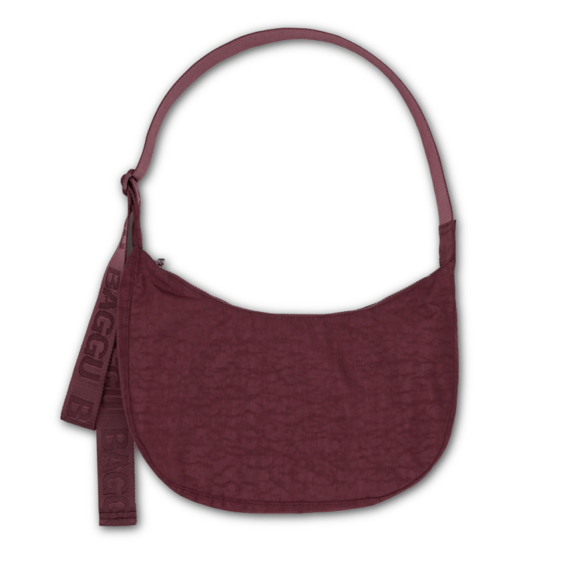 Baggu Medium Nylon Crescent Bag - Mahogany