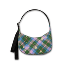 Baggu Small Nylon Crescent Bag - Green Star Plaid