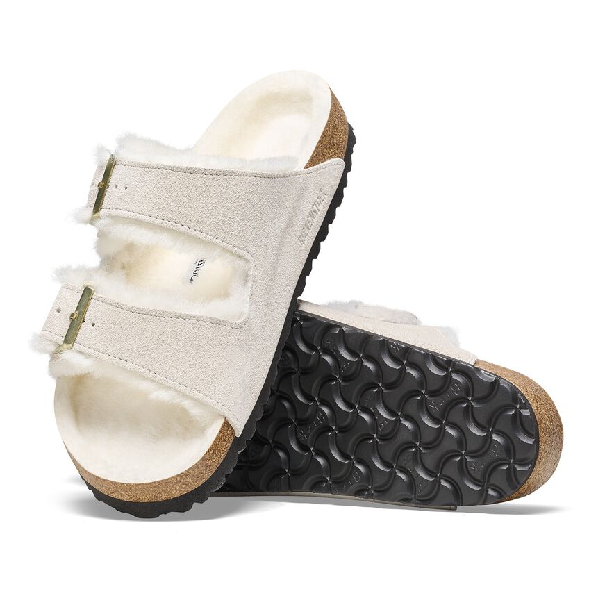 Birkenstock Arizona Shearling - Antique White Suede