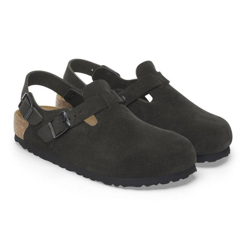 Birkenstock Tokio Backstrap Clog | Black Suede Comfort – Seliga Shoes