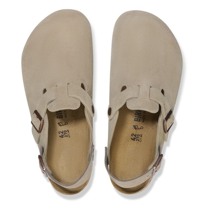 Birkenstock Tokio Backstrap Clog | Taupe Suede Comfort – Seliga Shoes