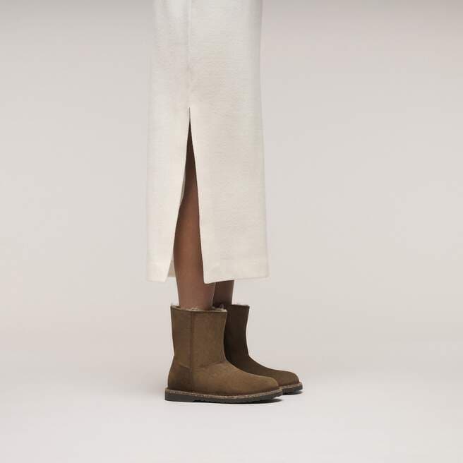 Seliga ShoesBirkenstock Women's Uppsala Zip Shearling - Dark Tea