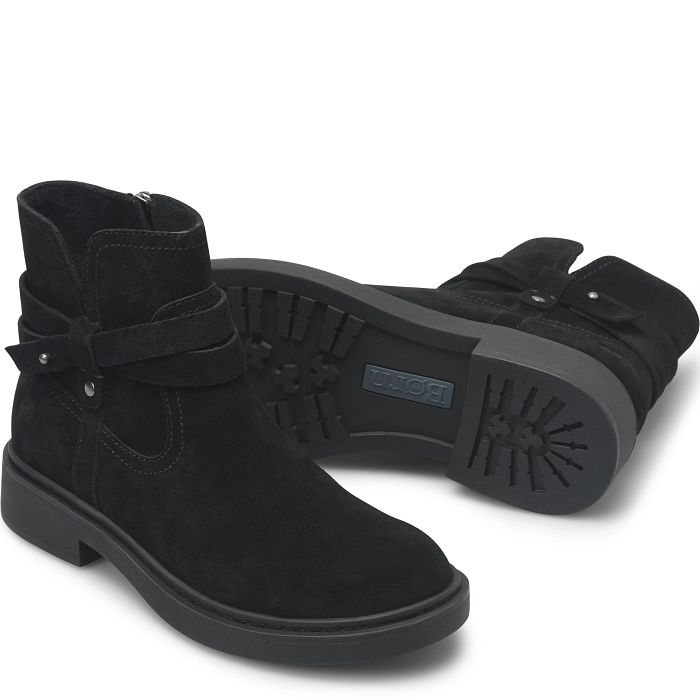 Born Women's Barren Ankle Boots - Black Suede
