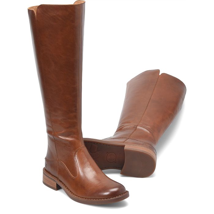 Born Women's Campbell Tall Boot - Tan (Brown) Full Grain Leather