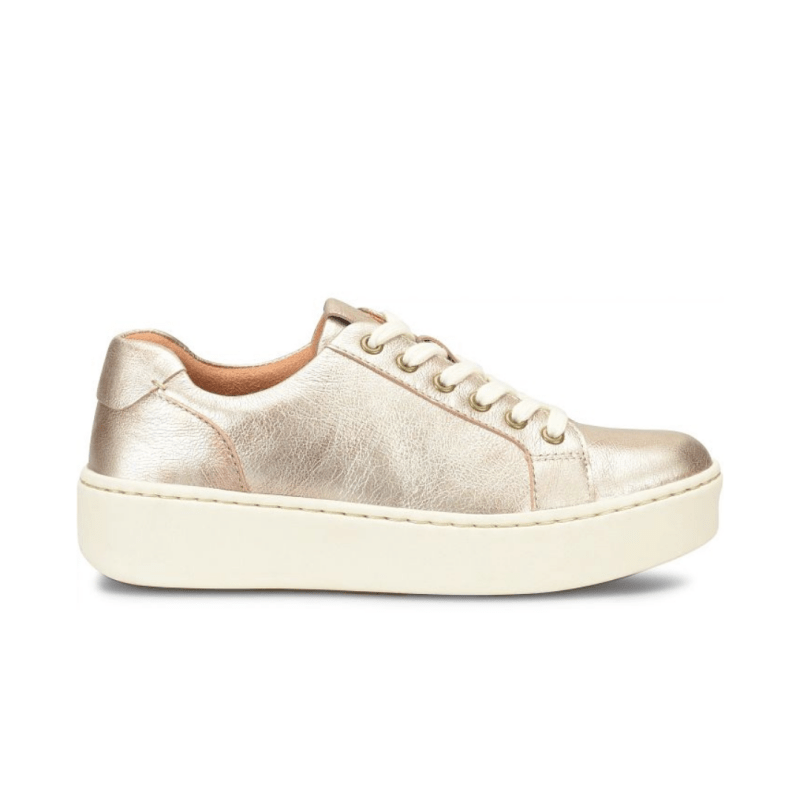 Born Women's Mira Casual Lace-Up Leather Sneaker Light Gold