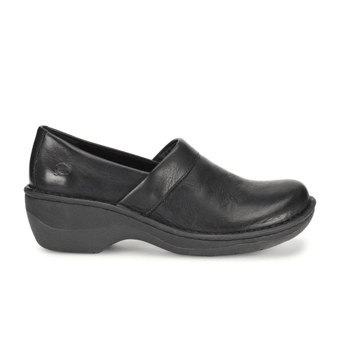 Born Women's Toby Duo Clog - Black Leather