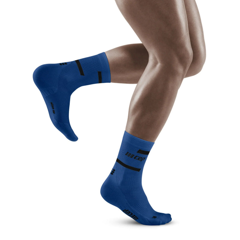 CEP Compression Men's The Run Compression Mid Cut Socks 4.0 - Blue/Black