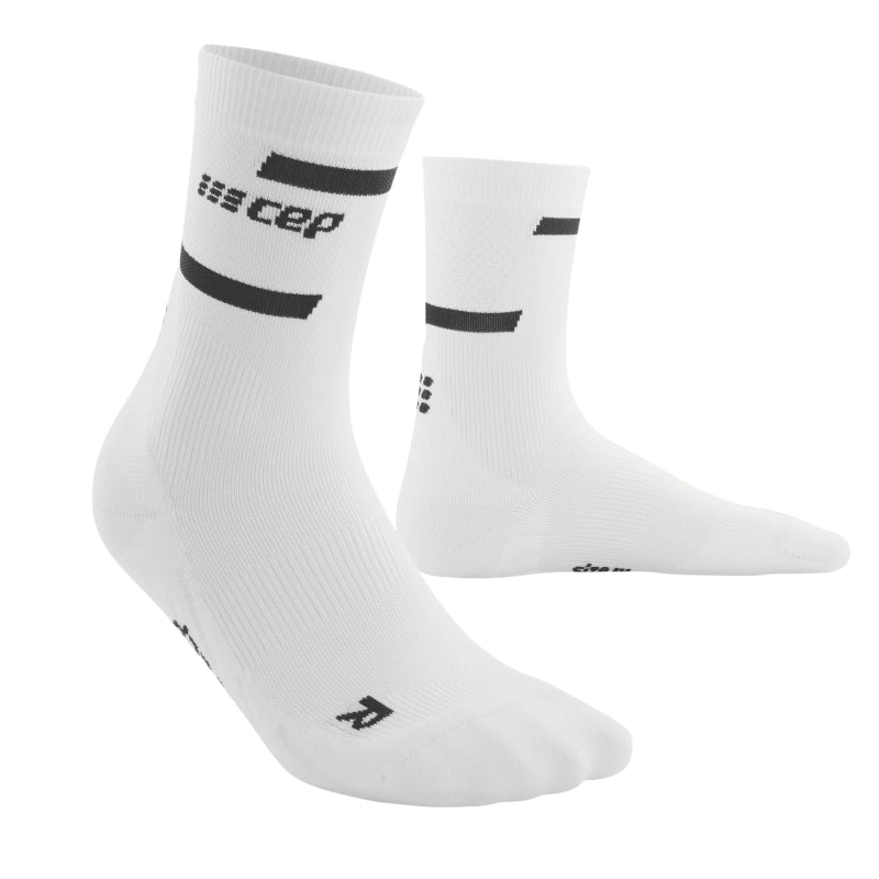 CEP Compression Men's The Run Compression Mid Cut Socks 4.0 - White