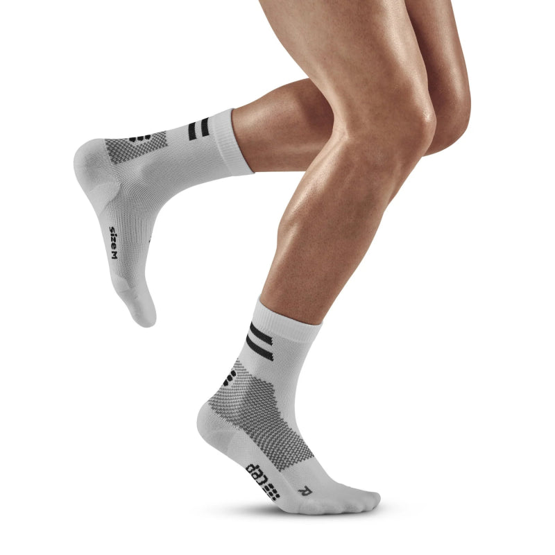 CEP Compression Unisex Training Mid Cut Compression Socks - White