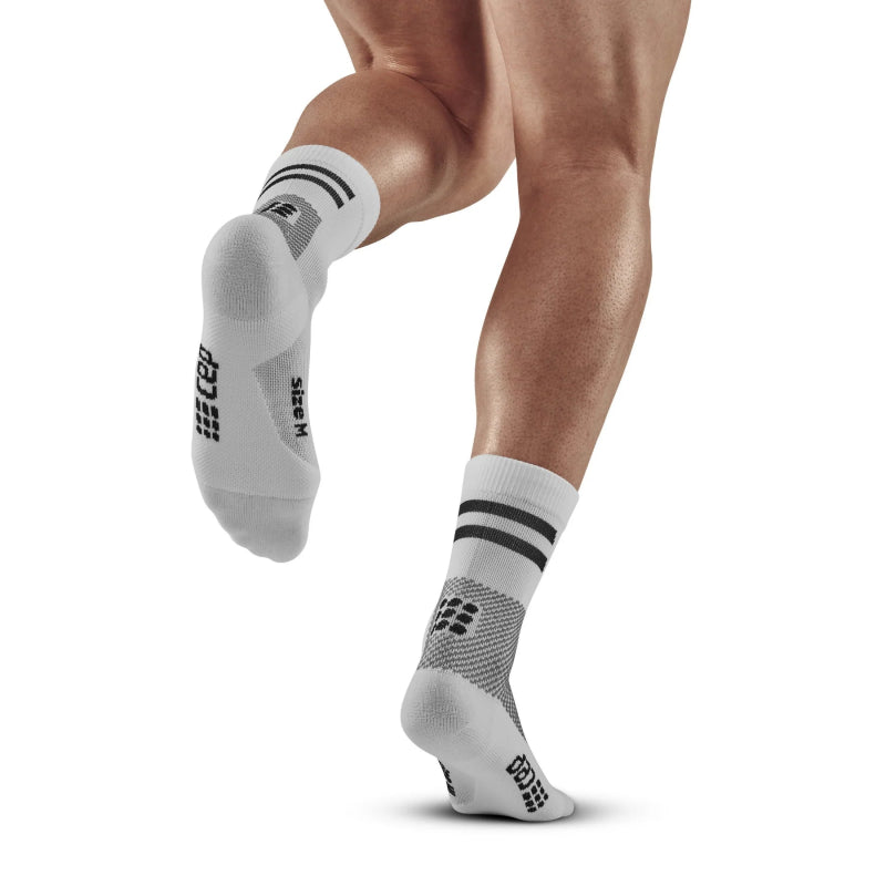 CEP Compression Unisex Training Mid Cut Compression Socks - White