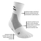 CEP Compression Unisex Training Mid Cut Compression Socks - White