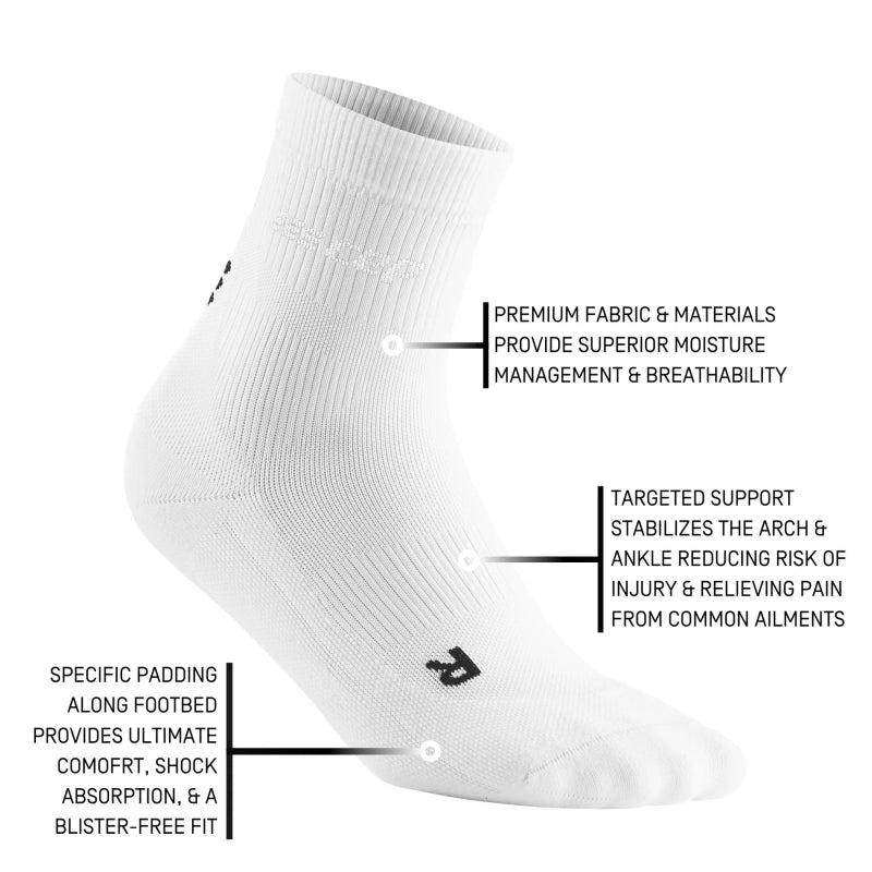 CEP Compression Women's Classic Mid Cut Compression Socks - White