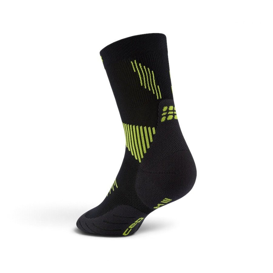 CEP Core Run Mid Cut Compression Socks 5.0 - Black/Lime