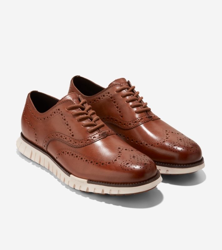 Cole Haan Men's ZEROGRAND Remastered Wingtip - British Tan/Ivory