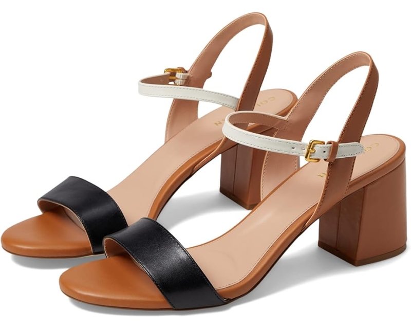 (取寄) コールハーン レディース ジョシー ブロック ヒール サンダル (65 mm) Cole Haan women Josie Block Heel Sandal (65 mm) Pecan/Ivory/Black Leather Cole Haan Women's Josie Block Heel - Pecan/Ivory/Black – Seliga Shoes