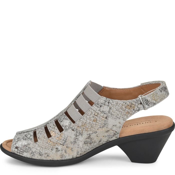 Comfortiva Women's Faye Comfort Sandal - Light Grey Snake Print